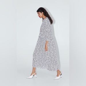 Zara | white polka dot dress small